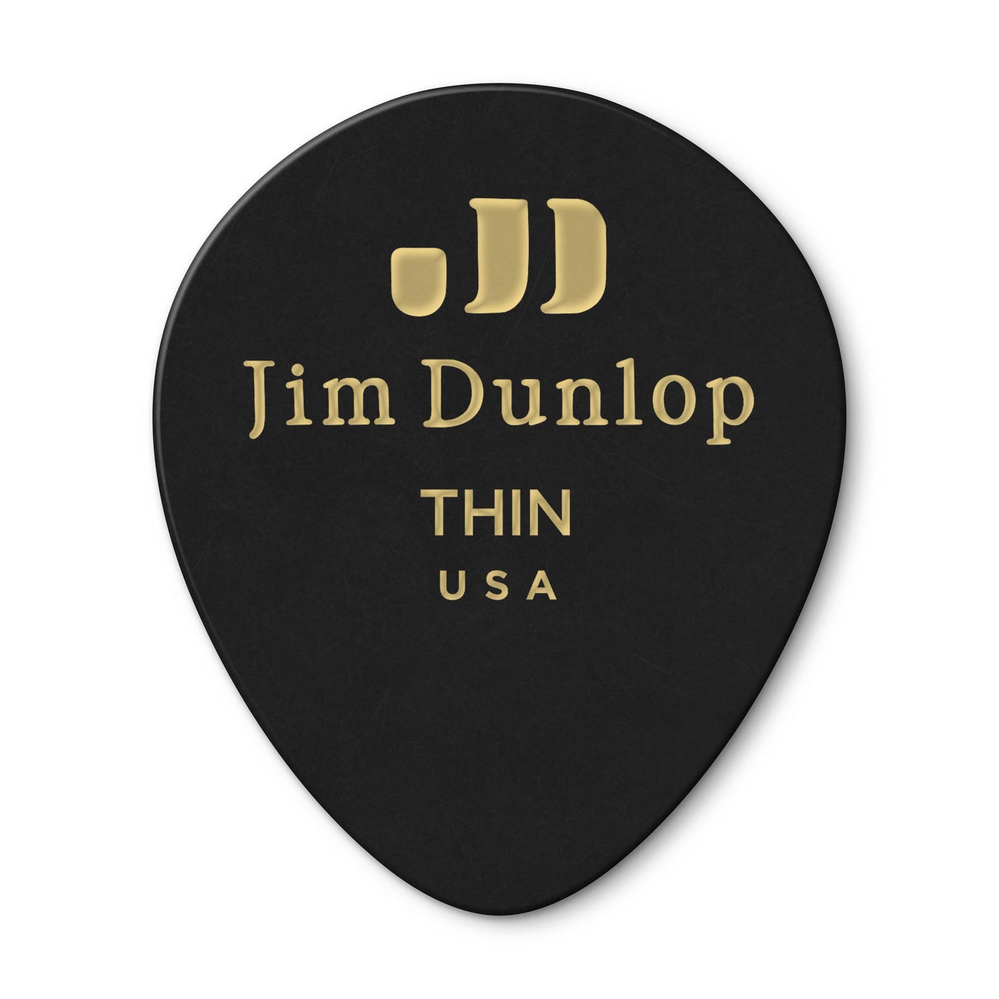 Jim Dunlop DUNLOP CELLULOID BLACK TEARDROP GUITAR PICK PLAYER'S PACK 12-PACK THIN - 485P03TH