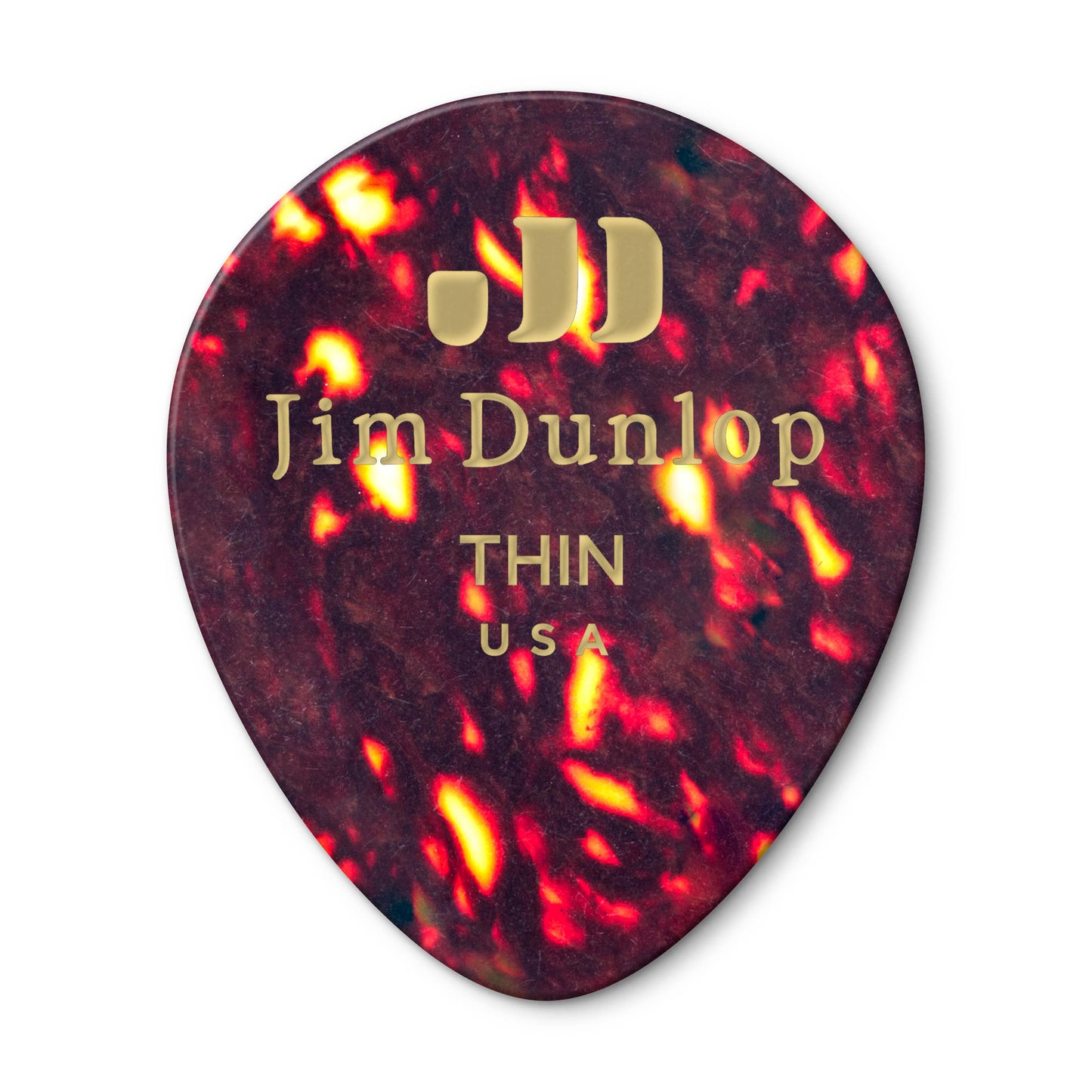 Jim Dunlop DUNLOP CELLULOID SHELL TEARDROP GUITAR PICK PLAYER'S PACK 12-PACK THIN - 485P05TH