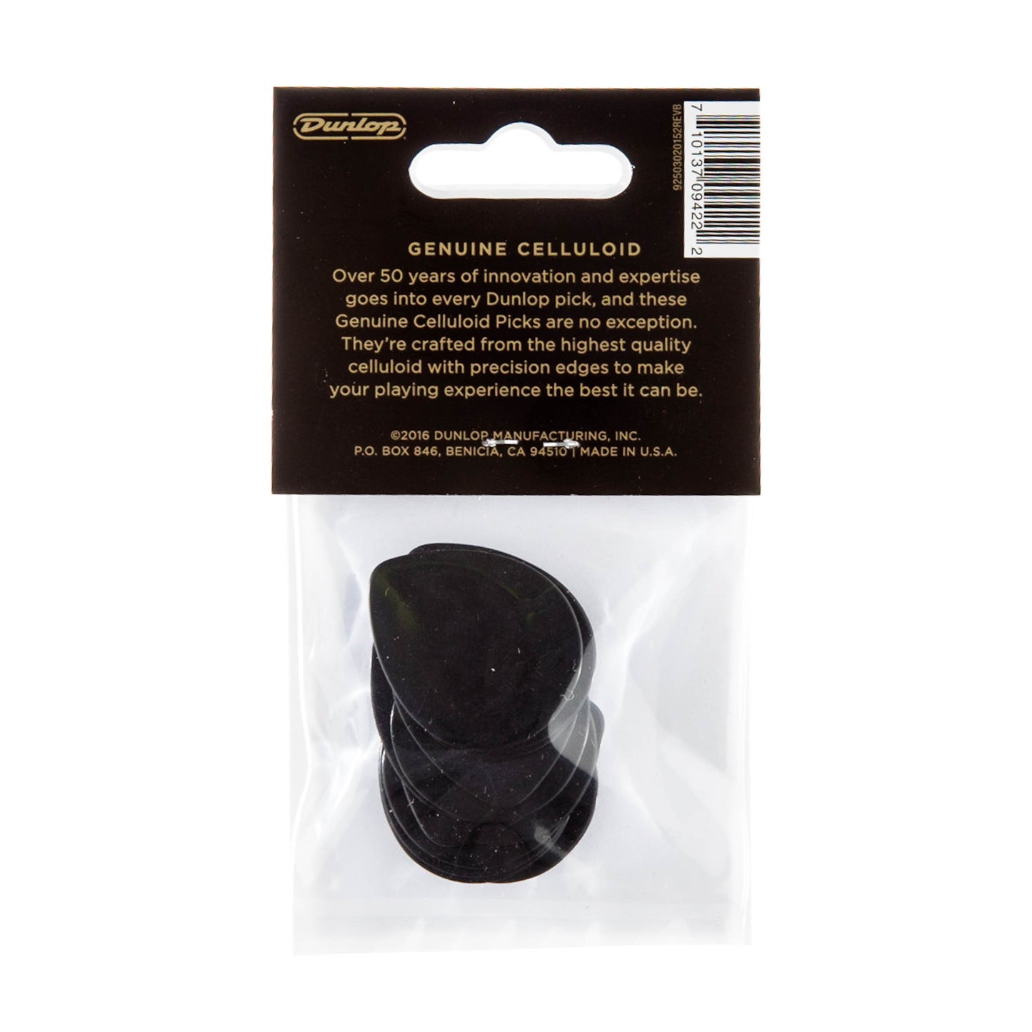 Jim Dunlop DUNLOP CELLULOID BLACK TEARDROP GUITAR PICK PLAYER'S PACK 12-PACK MEDIUM - 485P03MD