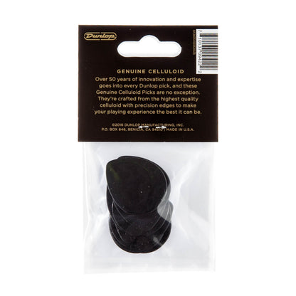 Jim Dunlop DUNLOP CELLULOID BLACK TEARDROP GUITAR PICK PLAYER'S PACK 12-PACK MEDIUM - 485P03MD