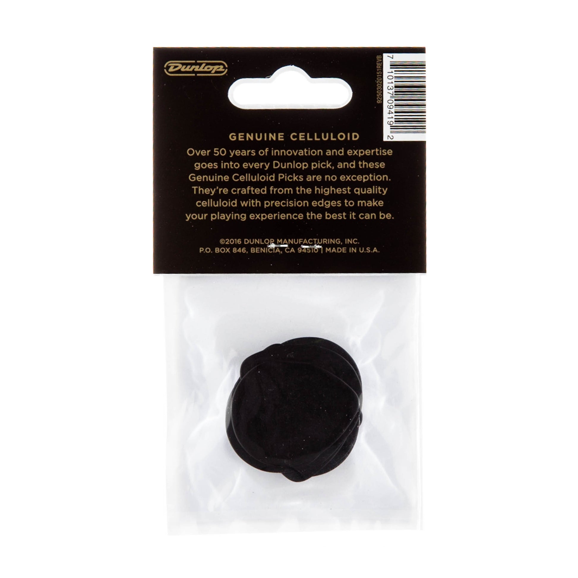 Jim Dunlop DUNLOP CELLULOID BLACK TEARDROP GUITAR PICK PLAYER'S PACK 12-PACK THIN - 485P03TH