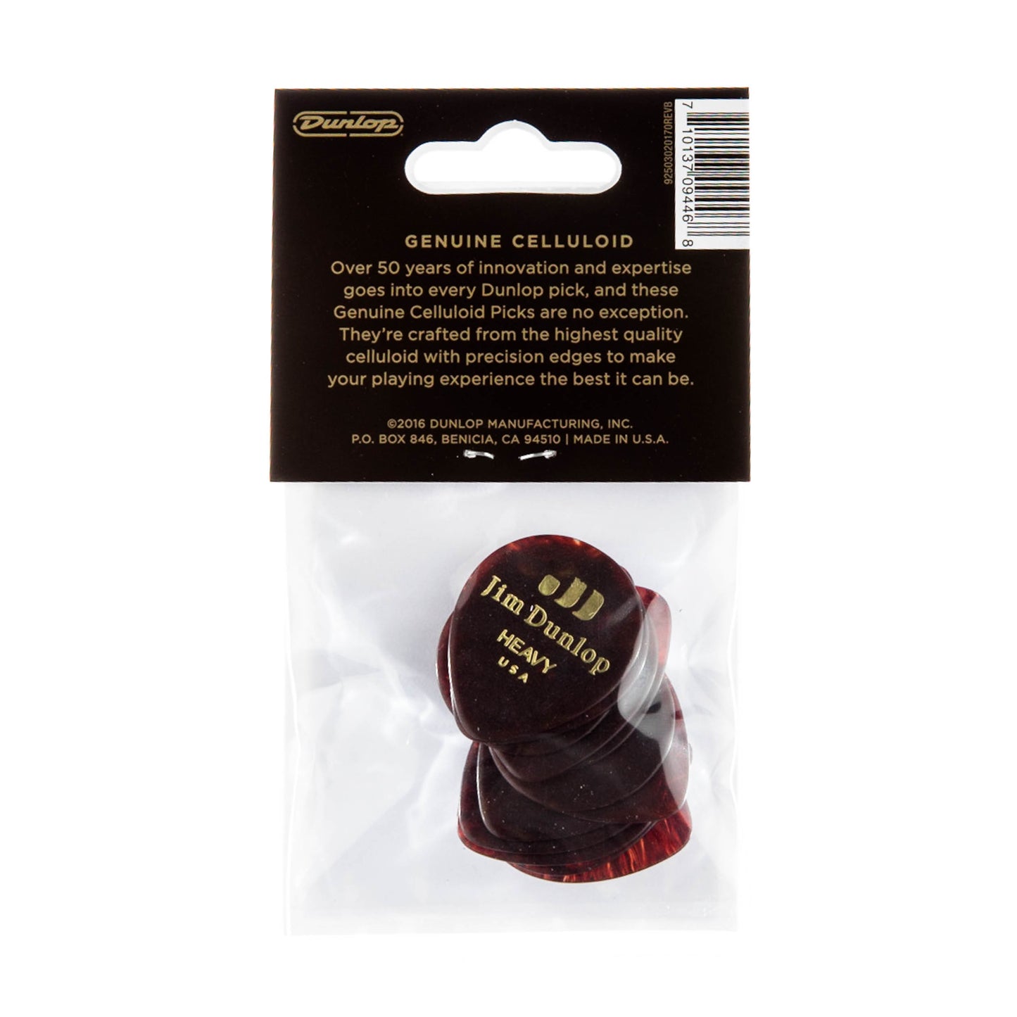 Jim Dunlop DUNLOP CELLULOID SHELL TEARDROP GUITAR PICK PLAYER'S PACK 12-PACK HEAVY - 485P05HV