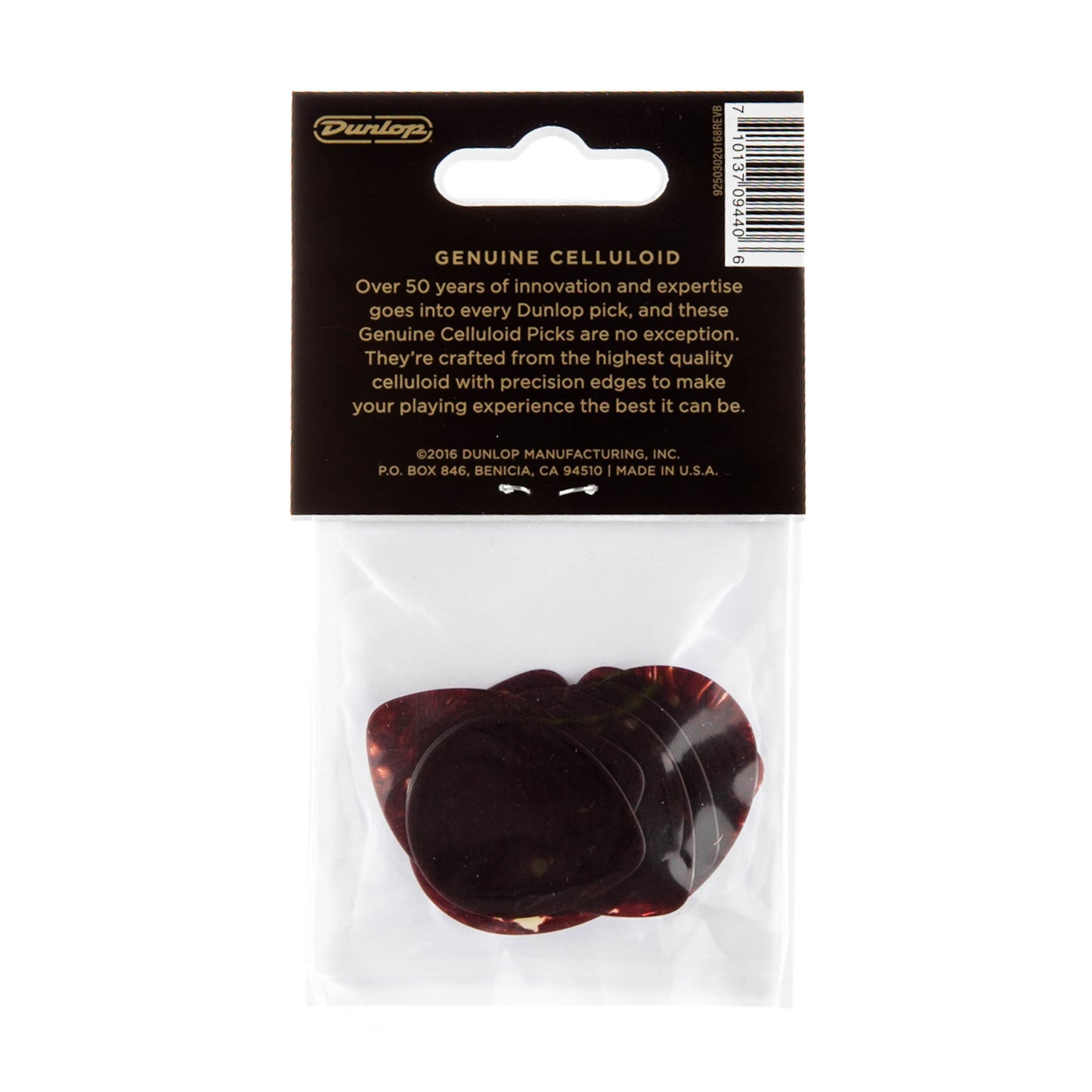 Jim Dunlop DUNLOP CELLULOID SHELL TEARDROP GUITAR PICK PLAYER'S PACK 12-PACK THIN - 485P05TH