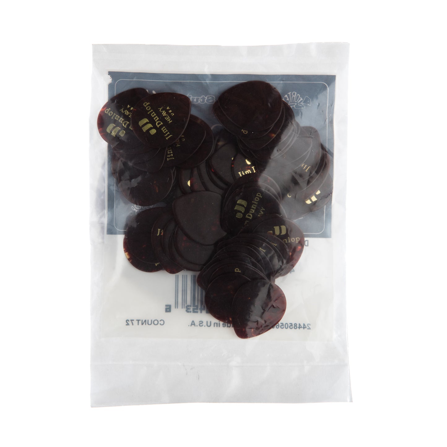 Jim Dunlop DUNLOP CELLULOID SHELL TEARDROP GUITAR PICK REFILL BAG 72-PACK HEAVY - 485R05HV