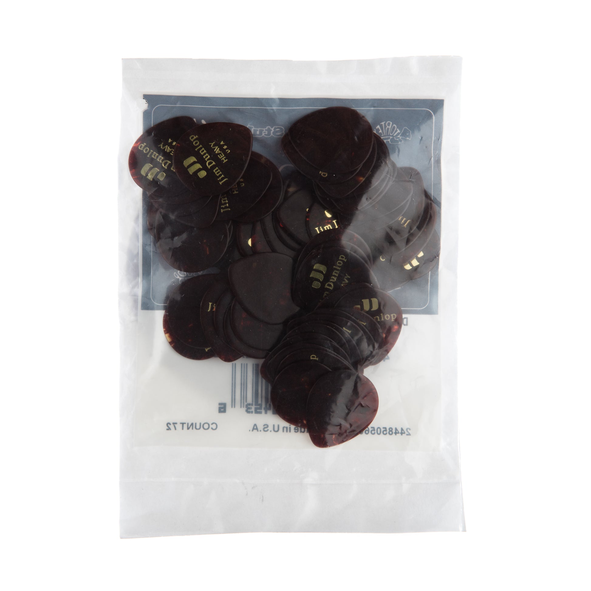 Jim Dunlop DUNLOP CELLULOID SHELL TEARDROP GUITAR PICK REFILL BAG 72-PACK HEAVY - 485R05HV