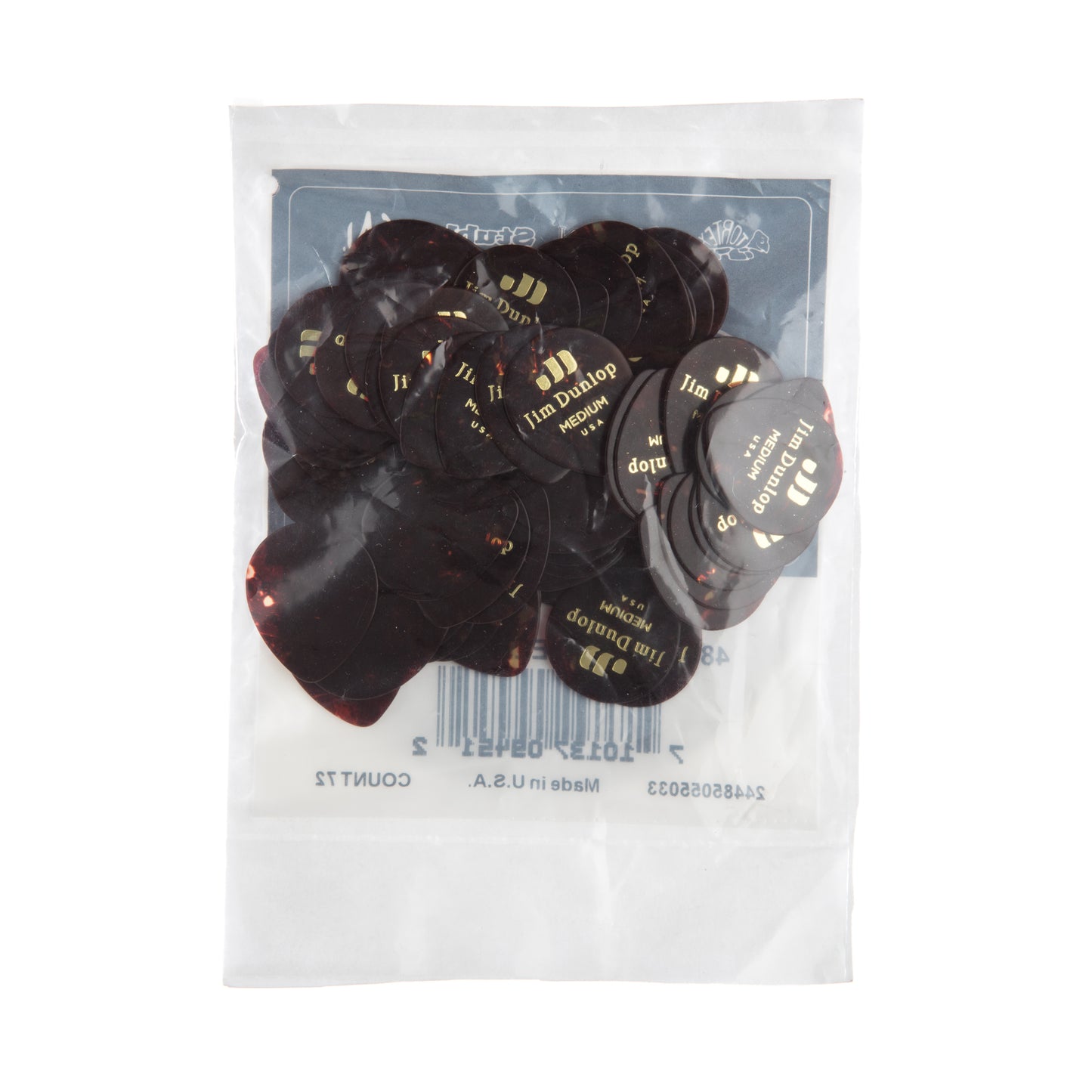 Jim Dunlop DUNLOP CELLULOID SHELL TEARDROP GUITAR PICK REFILL BAG 72-PACK MEDIUM - 485R05MD