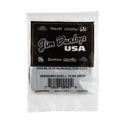 Jim Dunlop DUNLOP CELLULOID SHELL TEARDROP GUITAR PICK REFILL BAG 72-PACK MEDIUM - 485R05MD
