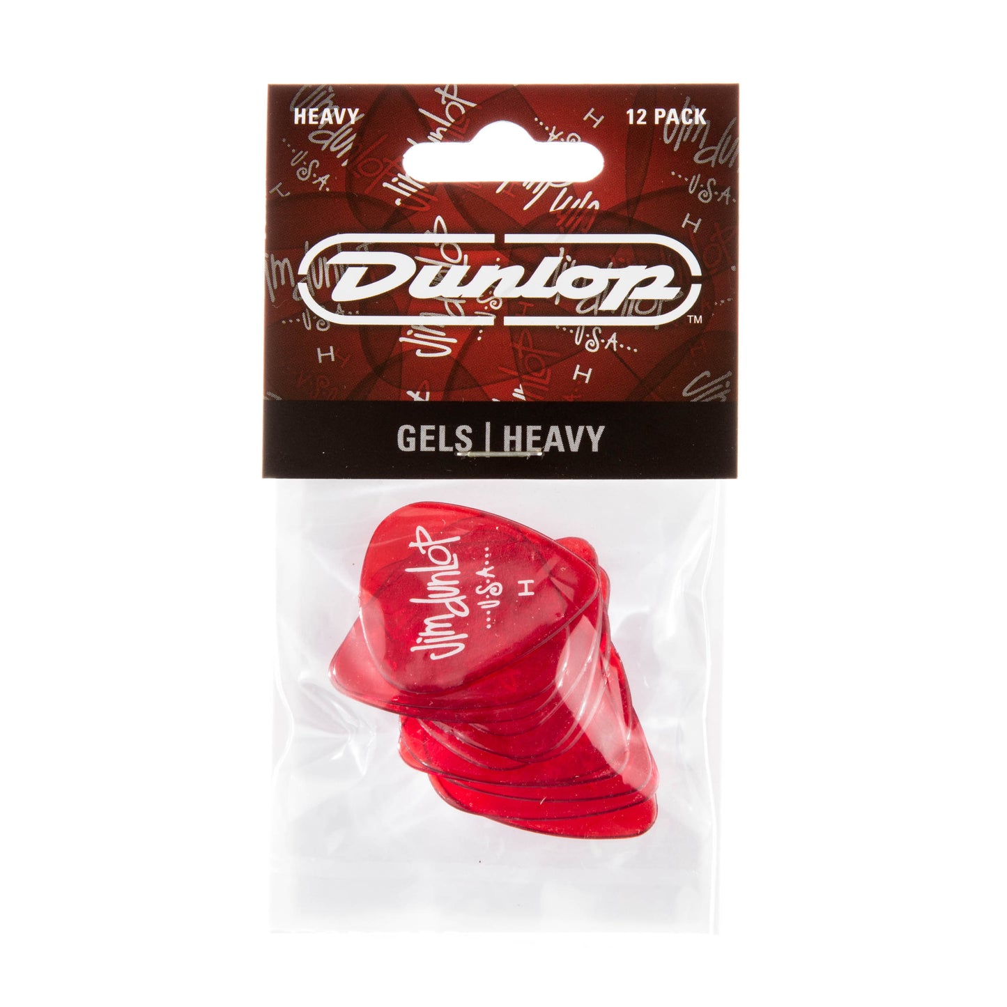 Jim Dunlop DUNLOP GELS RED GUITAR PICK PLAYER'S PACK 12-PACK HEAVY - 486PHV