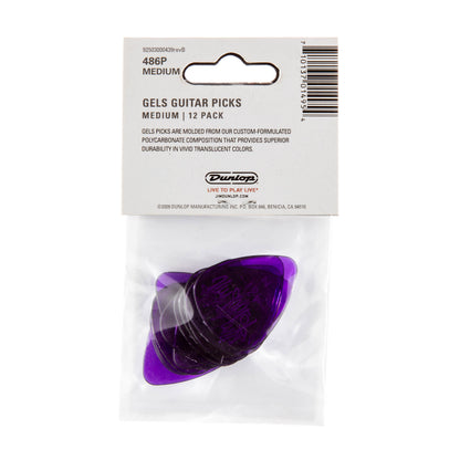 Jim Dunlop DUNLOP GELS PURPLE GUITAR PICK PLAYER'S PACK 12-PACK MEDIUM - 486PMD