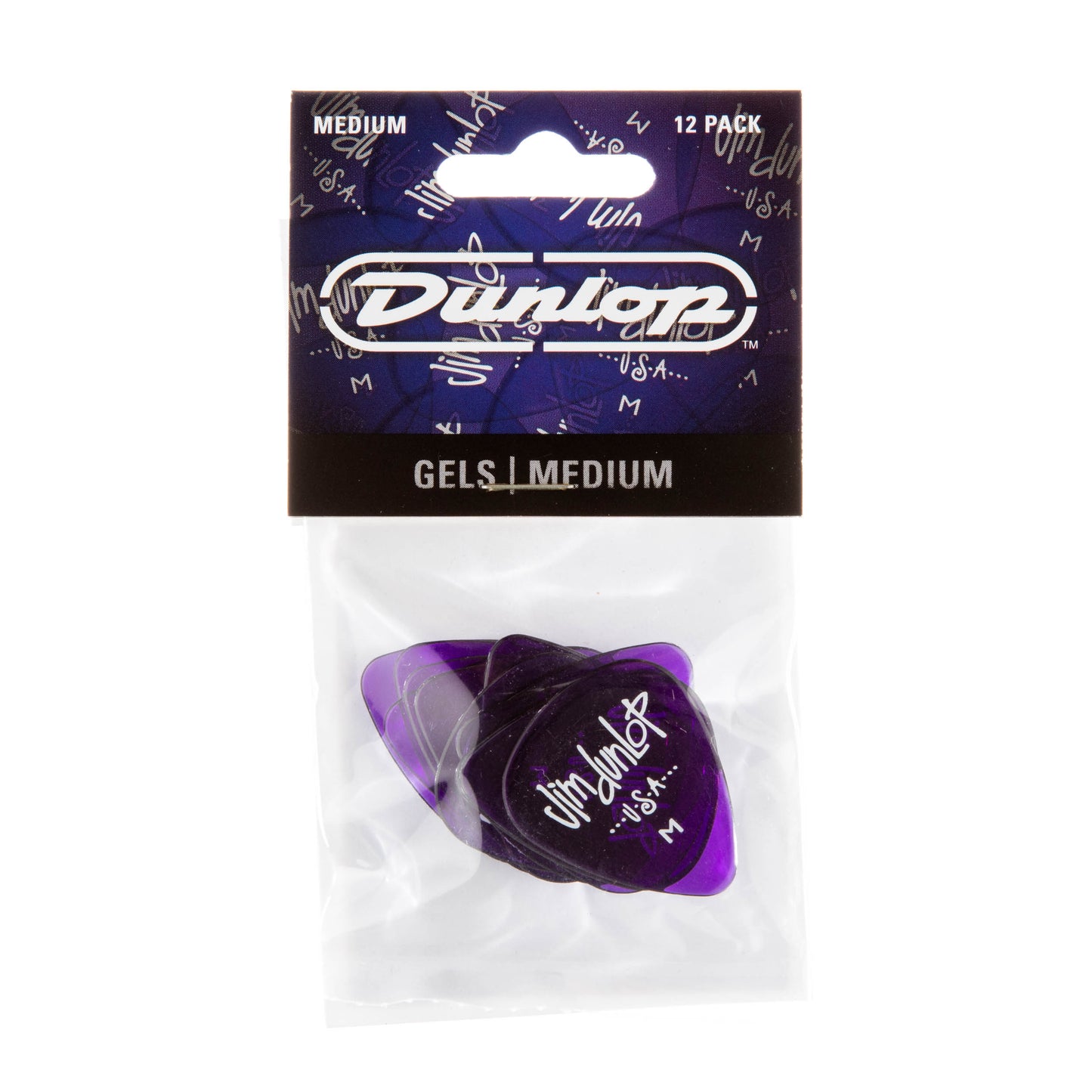 Jim Dunlop DUNLOP GELS PURPLE GUITAR PICK PLAYER'S PACK 12-PACK MEDIUM - 486PMD