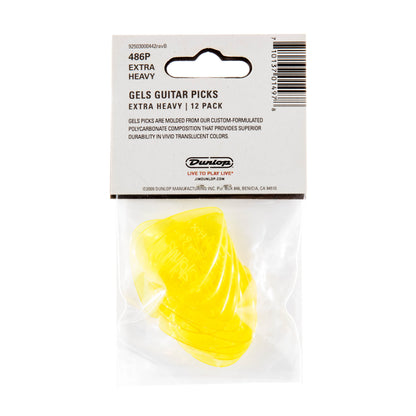 Jim Dunlop DUNLOP GELS YELLOW GUITAR PICK PLAYER'S PACK 12-PACK EXTRA HEAVY - 486PXH