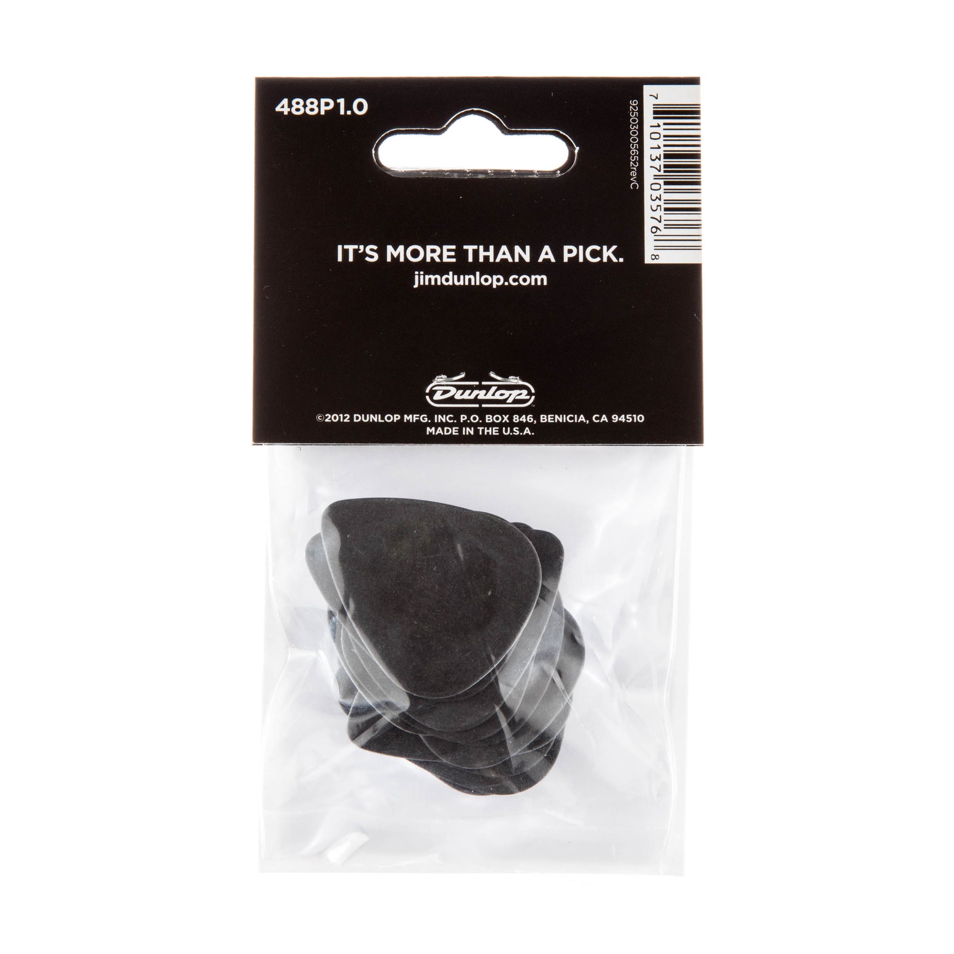 Jim Dunlop DUNLOP TORTEX PITCH BLACK 1.0mm STANDARD GUITAR PICK PLAYER'S PACK 12-PACK - 488P100