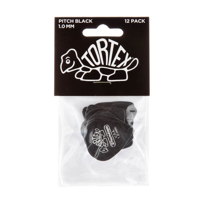 Jim Dunlop DUNLOP TORTEX PITCH BLACK 1.0mm STANDARD GUITAR PICK PLAYER'S PACK 12-PACK - 488P100