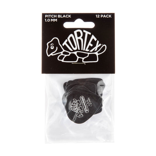 Jim Dunlop DUNLOP TORTEX PITCH BLACK 1.0mm STANDARD GUITAR PICK PLAYER'S PACK 12-PACK - 488P100