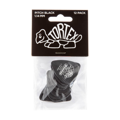 Jim Dunlop DUNLOP TORTEX PITCH BLACK 1.14mm STANDARD GUITAR PICK PLAYER'S PACK 12-PACK - 488P114