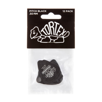 Jim Dunlop DUNLOP TORTEX PITCH BLACK .50mm STANDARD GUITAR PICK PLAYER'S PACK 12-PACK - 488P050