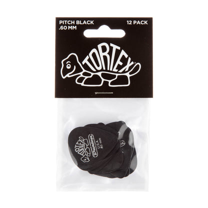 Jim Dunlop DUNLOP TORTEX PITCH BLACK .60mm STANDARD GUITAR PICK PLAYER'S PACK 12-PACK - 488P060