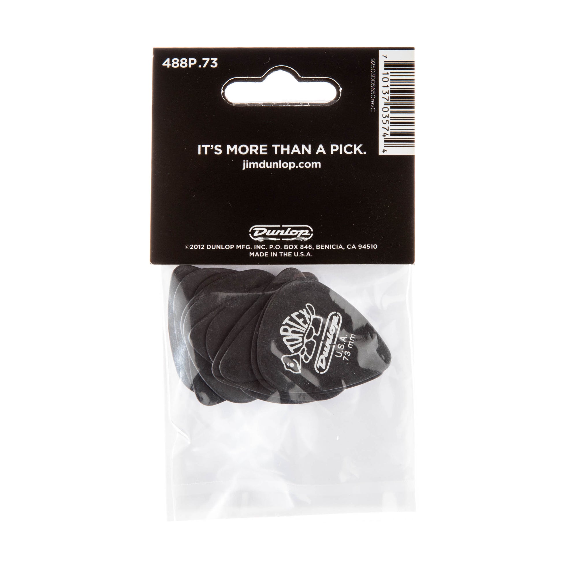 Jim Dunlop DUNLOP TORTEX PITCH BLACK .73mm STANDARD GUITAR PICK PLAYER'S PACK 12-PACK - 488P073