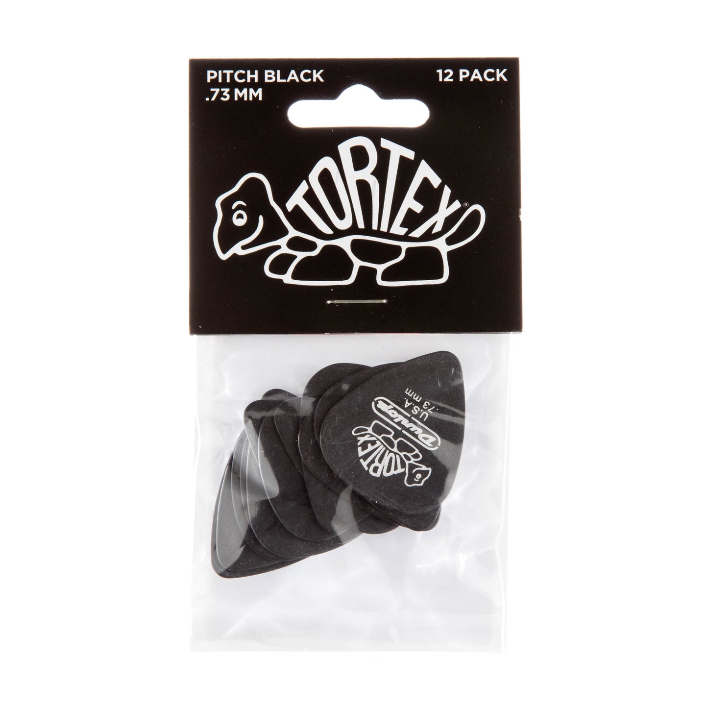 Jim Dunlop DUNLOP TORTEX PITCH BLACK .73mm STANDARD GUITAR PICK PLAYER'S PACK 12-PACK - 488P073