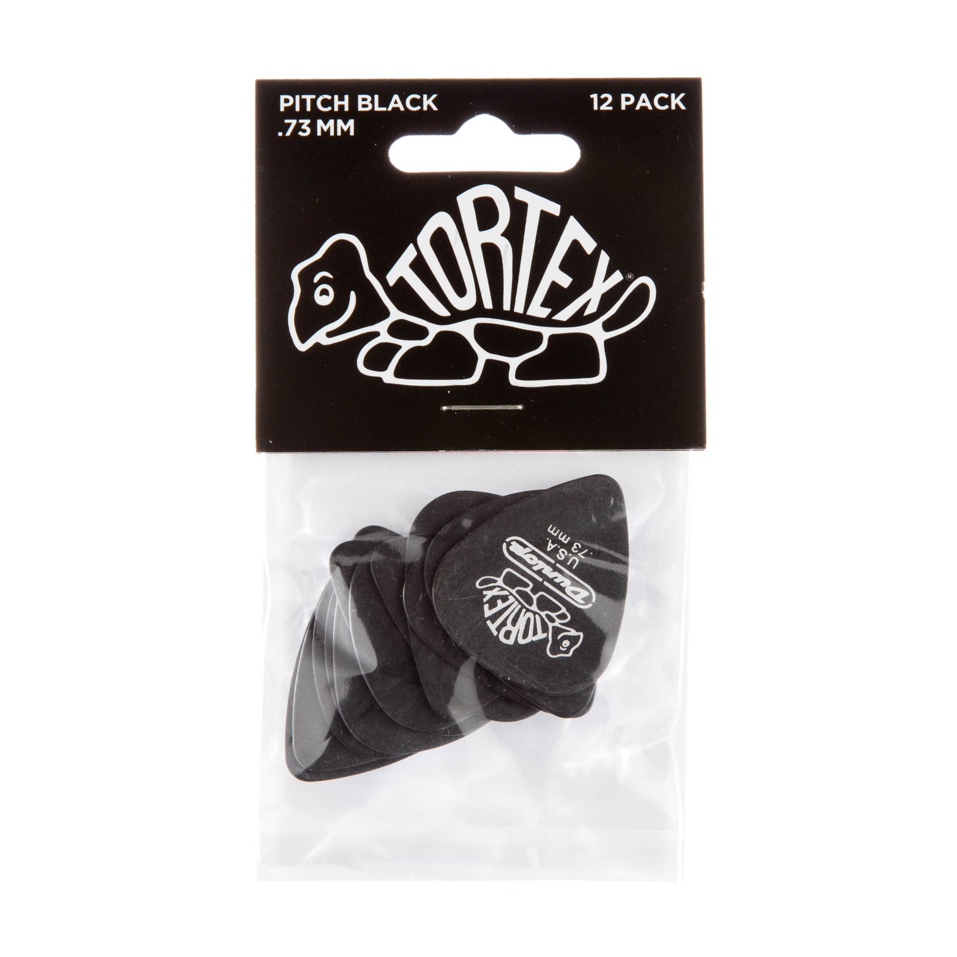 Jim Dunlop DUNLOP TORTEX PITCH BLACK .73mm STANDARD GUITAR PICK PLAYER'S PACK 12-PACK - 488P073