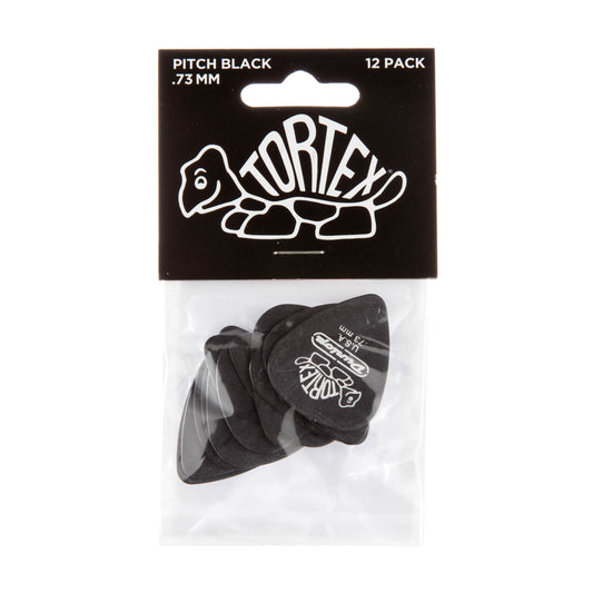 Jim Dunlop DUNLOP TORTEX PITCH BLACK .73mm STANDARD GUITAR PICK PLAYER'S PACK 12-PACK - 488P073