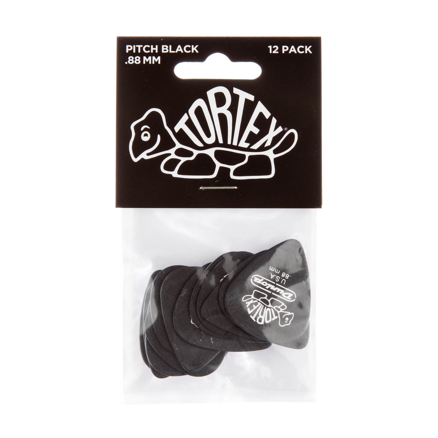 Jim Dunlop DUNLOP TORTEX PITCH BLACK .88mm STANDARD GUITAR PICK PLAYER'S PACK 12-PACK - 488P088