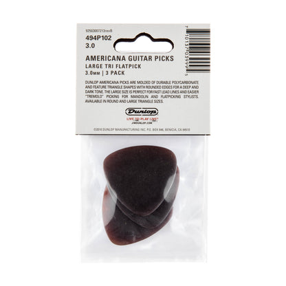 Jim Dunlop DUNLOP AMERICANA 3.0mm LARGE TRIANGLE GUITAR PICK PLAYER'S PACK 03-Pack - 494P102