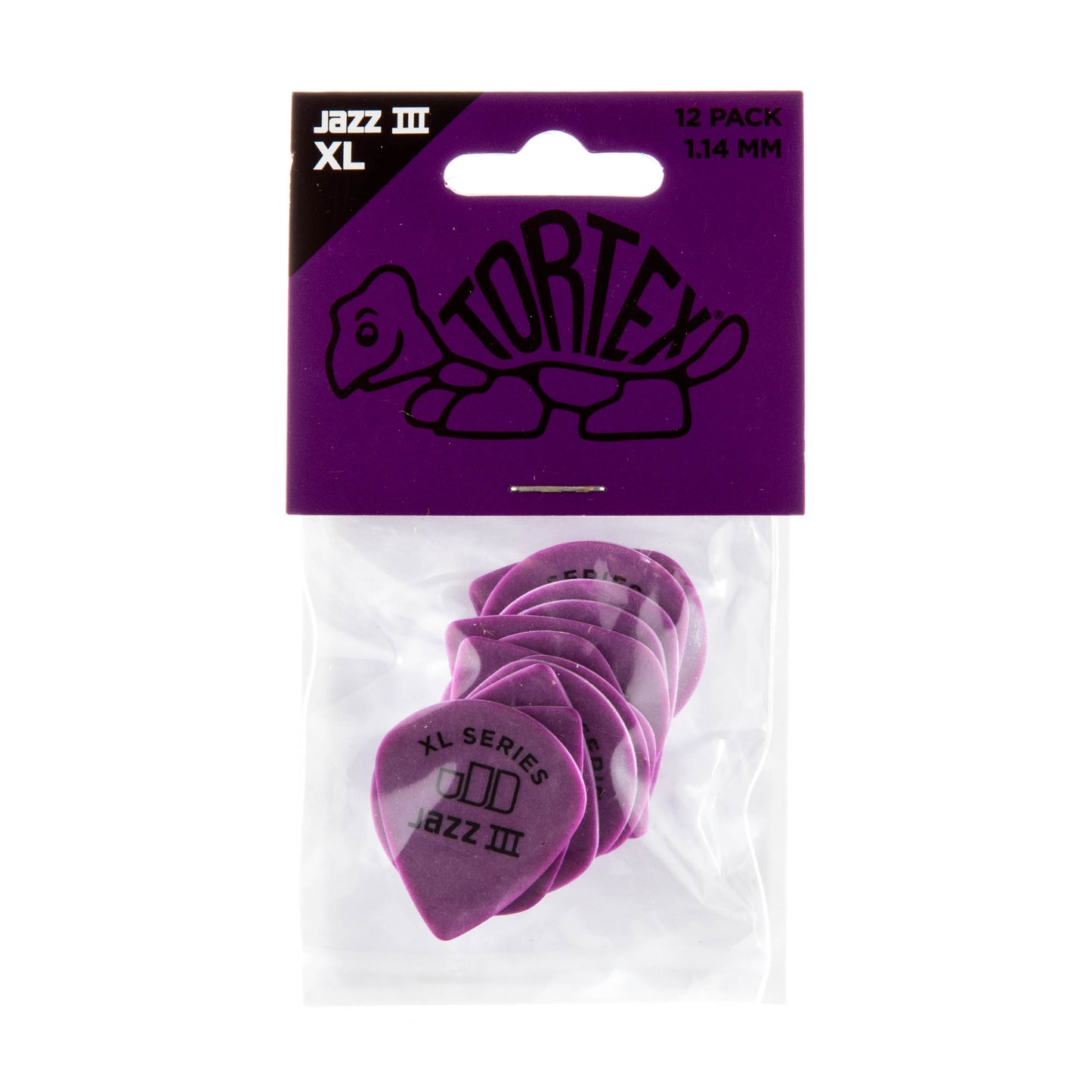 Jim Dunlop DUNLOP TORTEX 1.14mm JAZZ III XL GUITAR PICK PLAYER'S PACK 12-PACK - 498P114