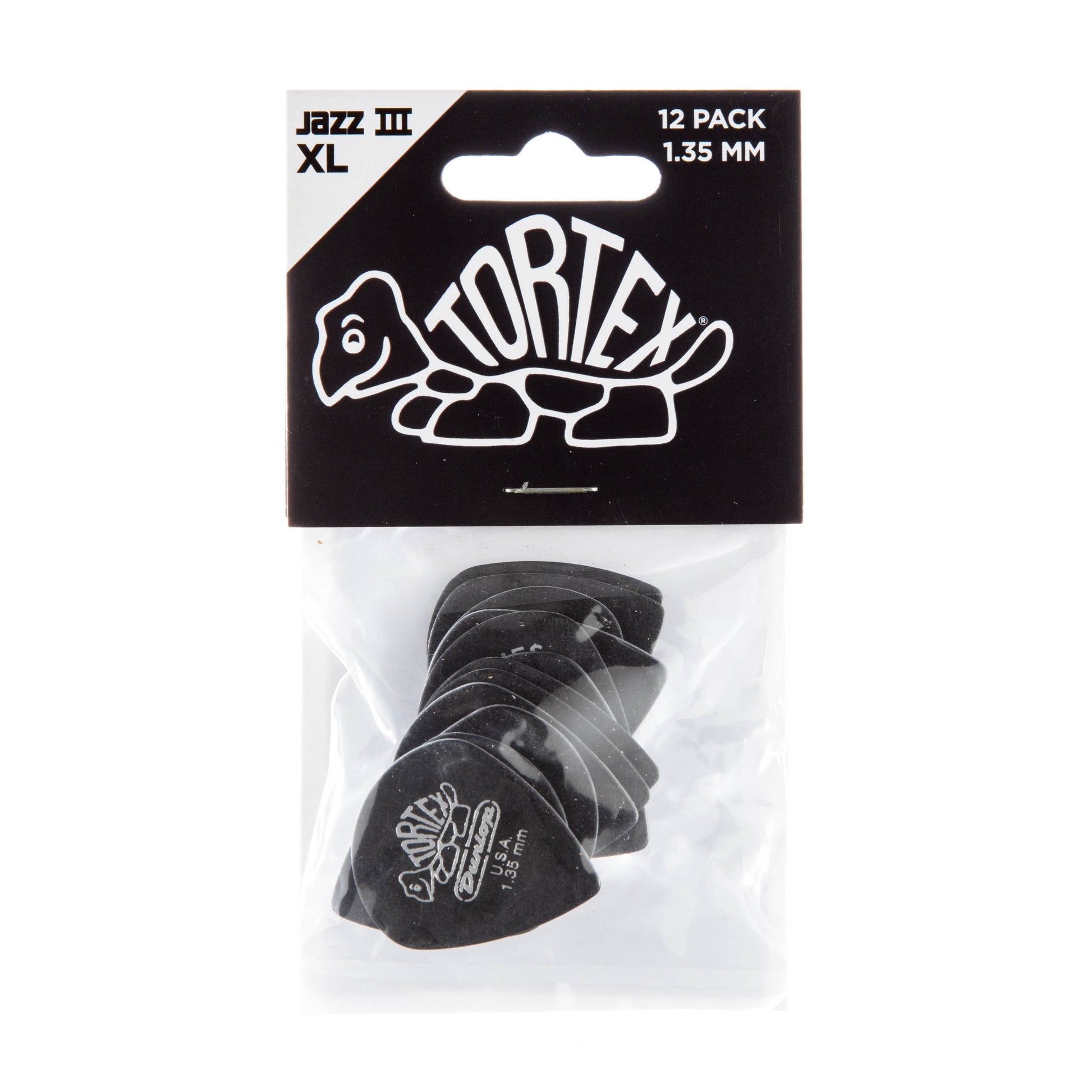 Jim Dunlop DUNLOP TORTEX 1.35mm JAZZ III XL GUITAR PICK PLAYER'S PACK 12-PACK - 498P135