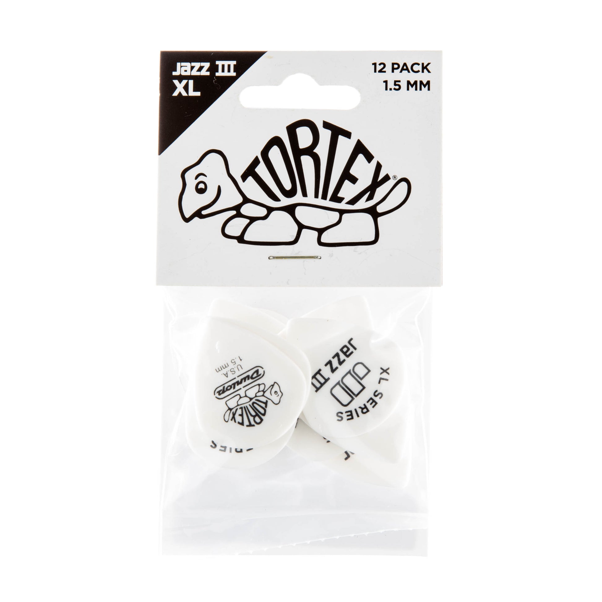 Jim Dunlop DUNLOP TORTEX 1.5mm JAZZ III XL GUITAR PICK PLAYER'S PACK 12-PACK - 498P150