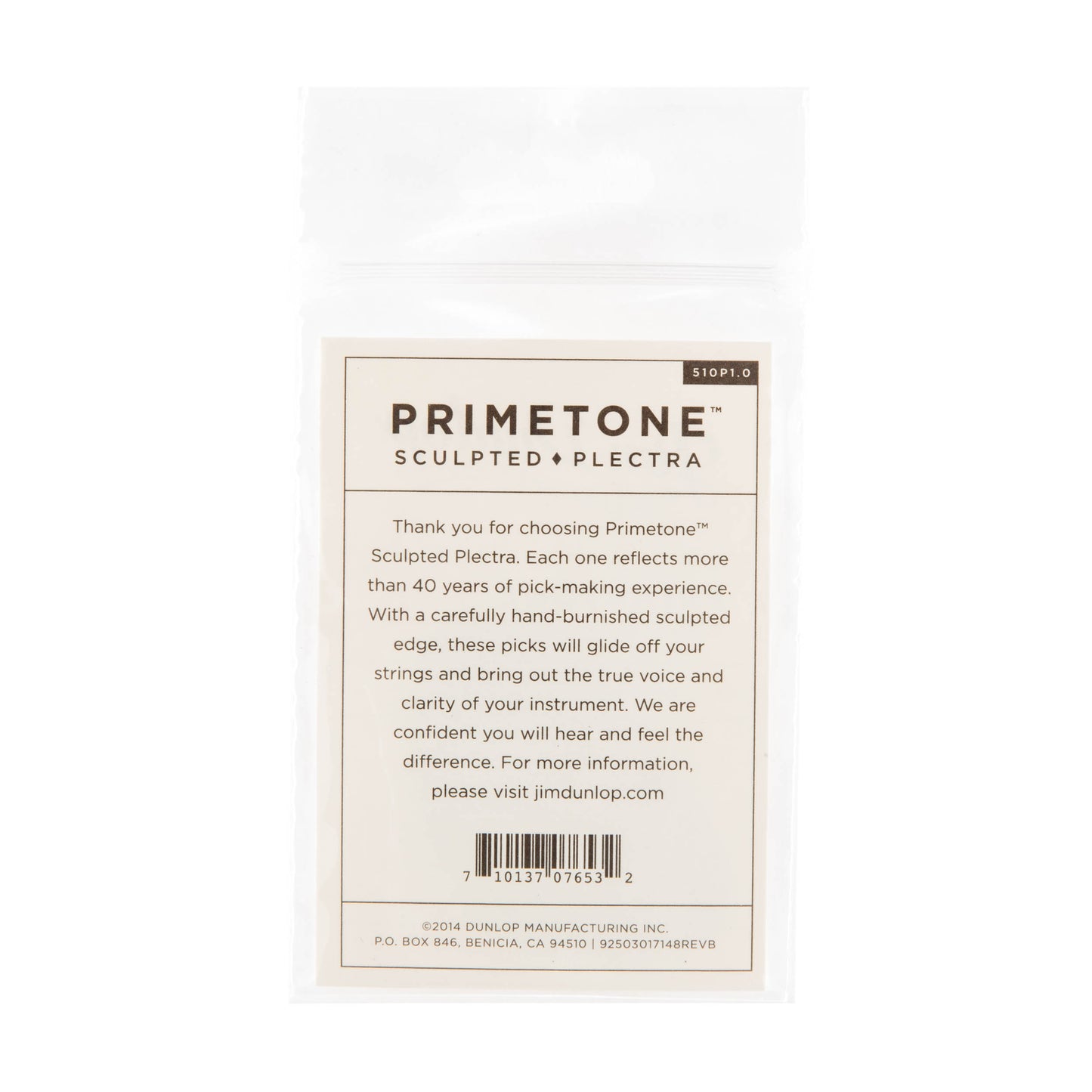 Jim Dunlop DUNLOP PRIMETONE 1.0mm STANDARD GRIP PICK GUITAR PICK PLAYER'S PACK 03-PACK - 510P100