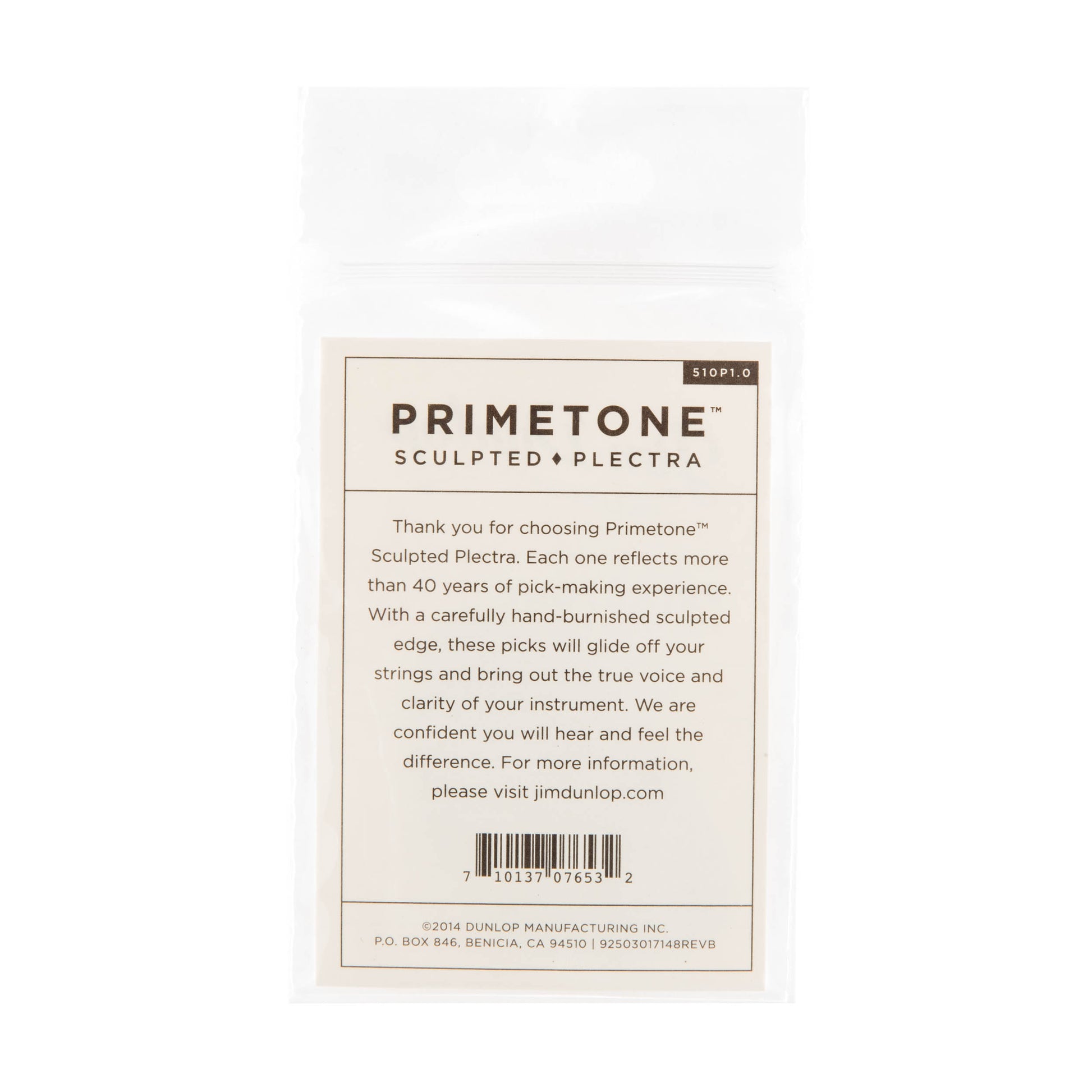 Jim Dunlop DUNLOP PRIMETONE 1.0mm STANDARD GRIP PICK GUITAR PICK PLAYER'S PACK 03-PACK - 510P100
