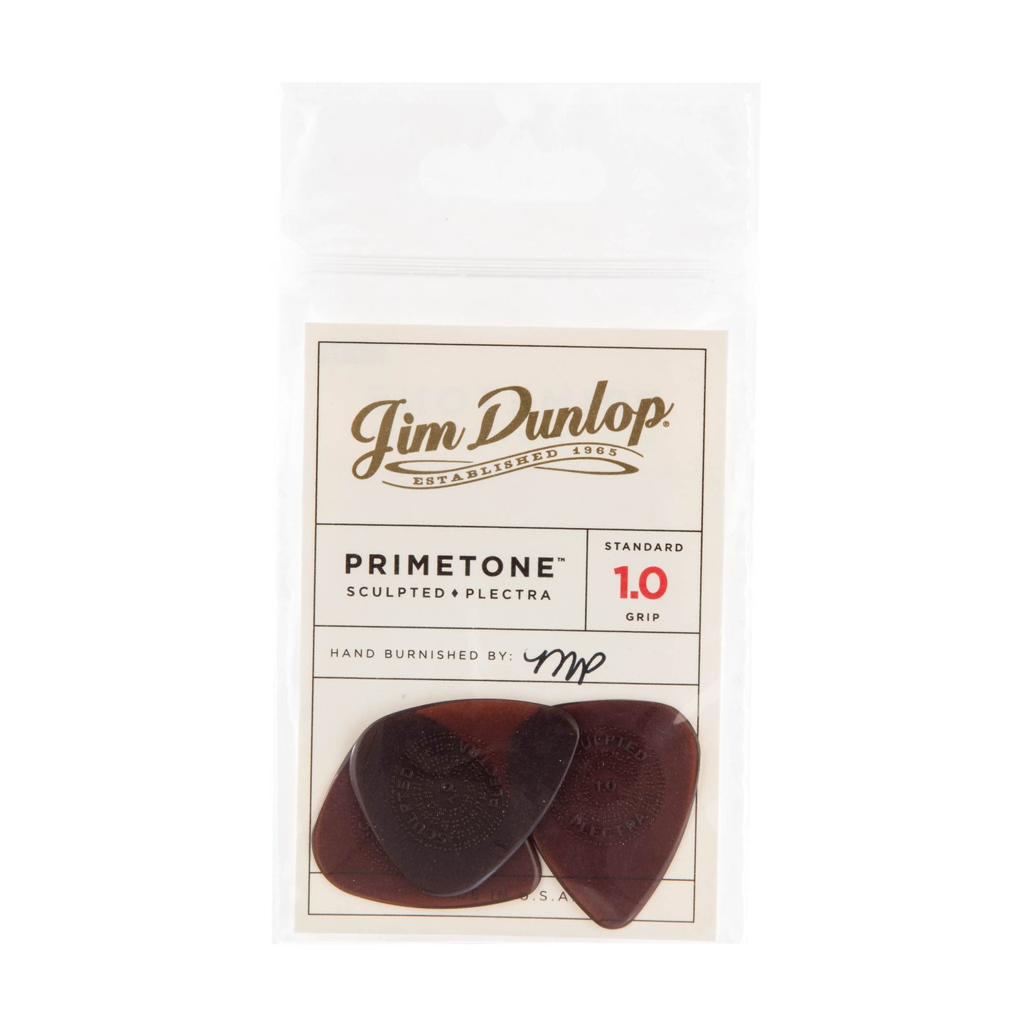Jim Dunlop DUNLOP PRIMETONE 1.0mm STANDARD GRIP PICK GUITAR PICK PLAYER'S PACK 03-PACK - 510P100