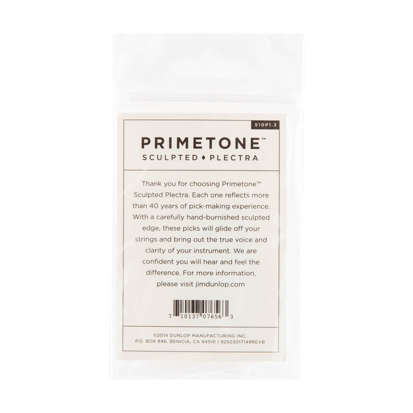 Jim Dunlop DUNLOP PRIMETONE 1.3mm STANDARD GRIP PICK GUITAR PICK PLAYER'S PACK 03-PACK - 510P130