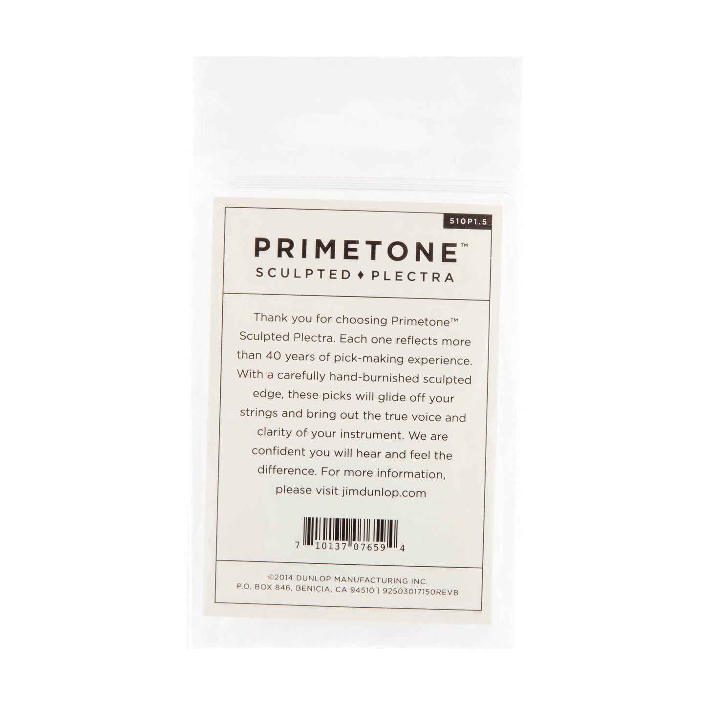 Jim Dunlop DUNLOP PRIMETONE 1.5mm STANDARD GRIP PICK GUITAR PICK PLAYER'S PACK 03-PACK - 510P150