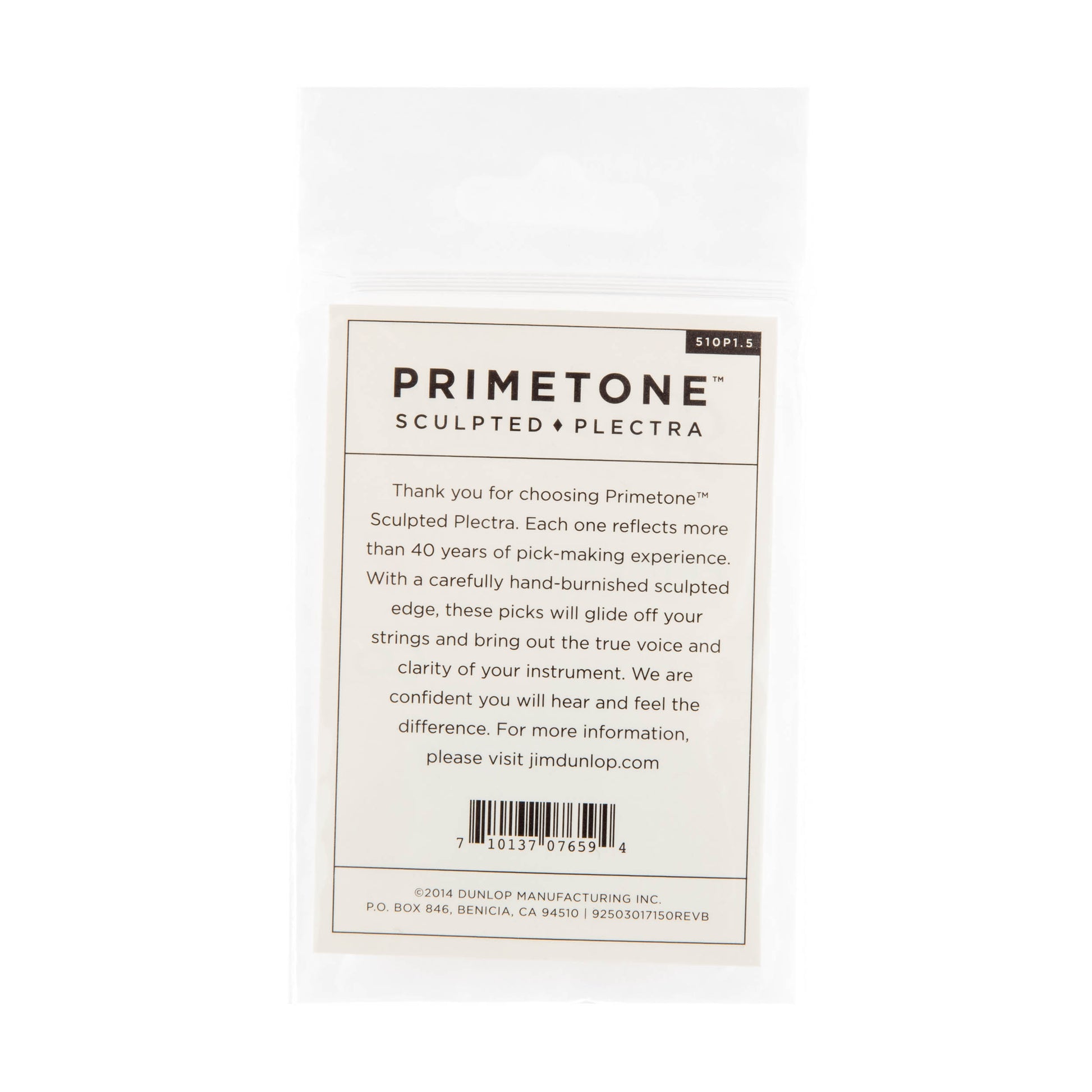 Jim Dunlop DUNLOP PRIMETONE 1.5mm STANDARD GRIP PICK GUITAR PICK PLAYER'S PACK 03-PACK - 510P150