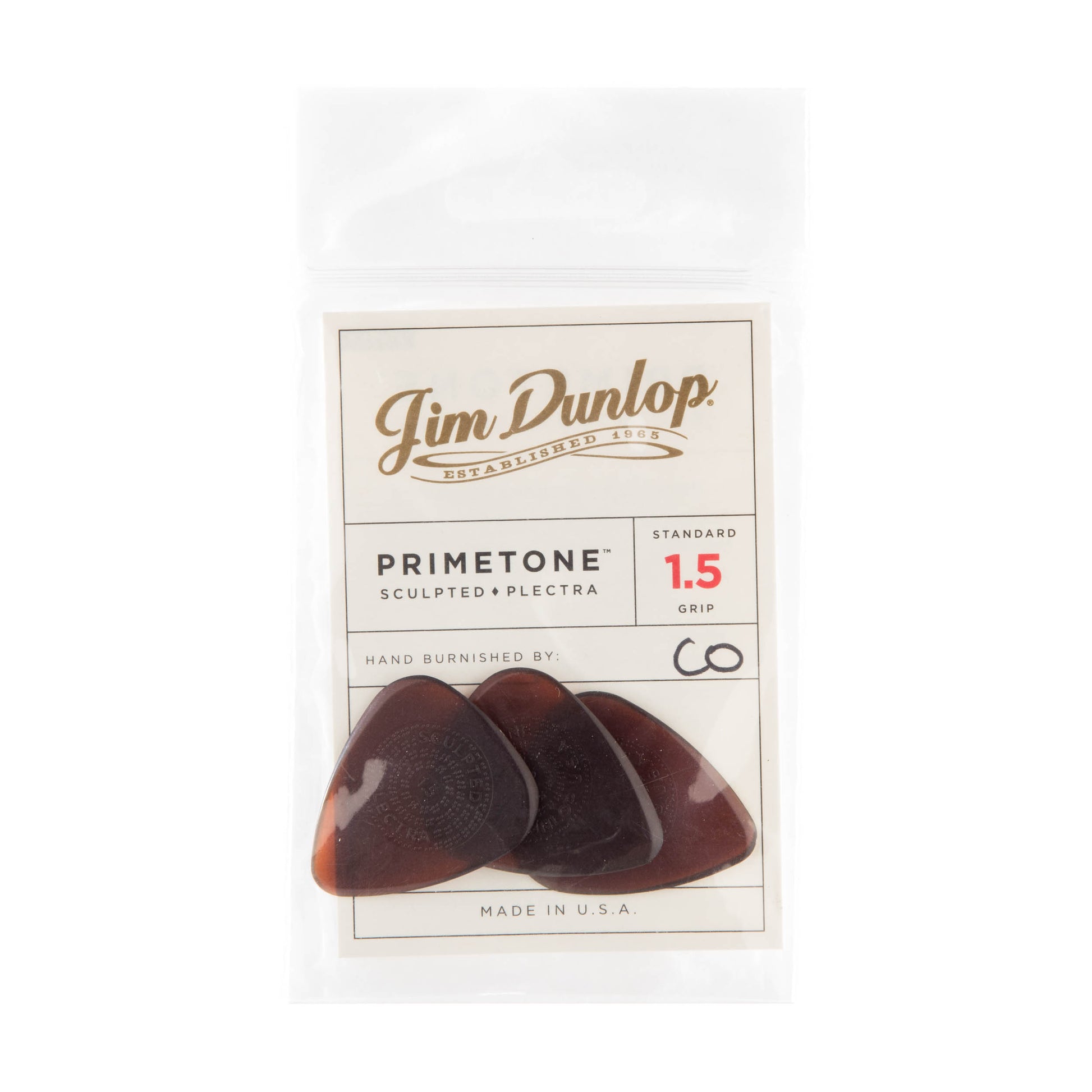 Jim Dunlop DUNLOP PRIMETONE 1.5mm STANDARD GRIP PICK GUITAR PICK PLAYER'S PACK 03-PACK - 510P150