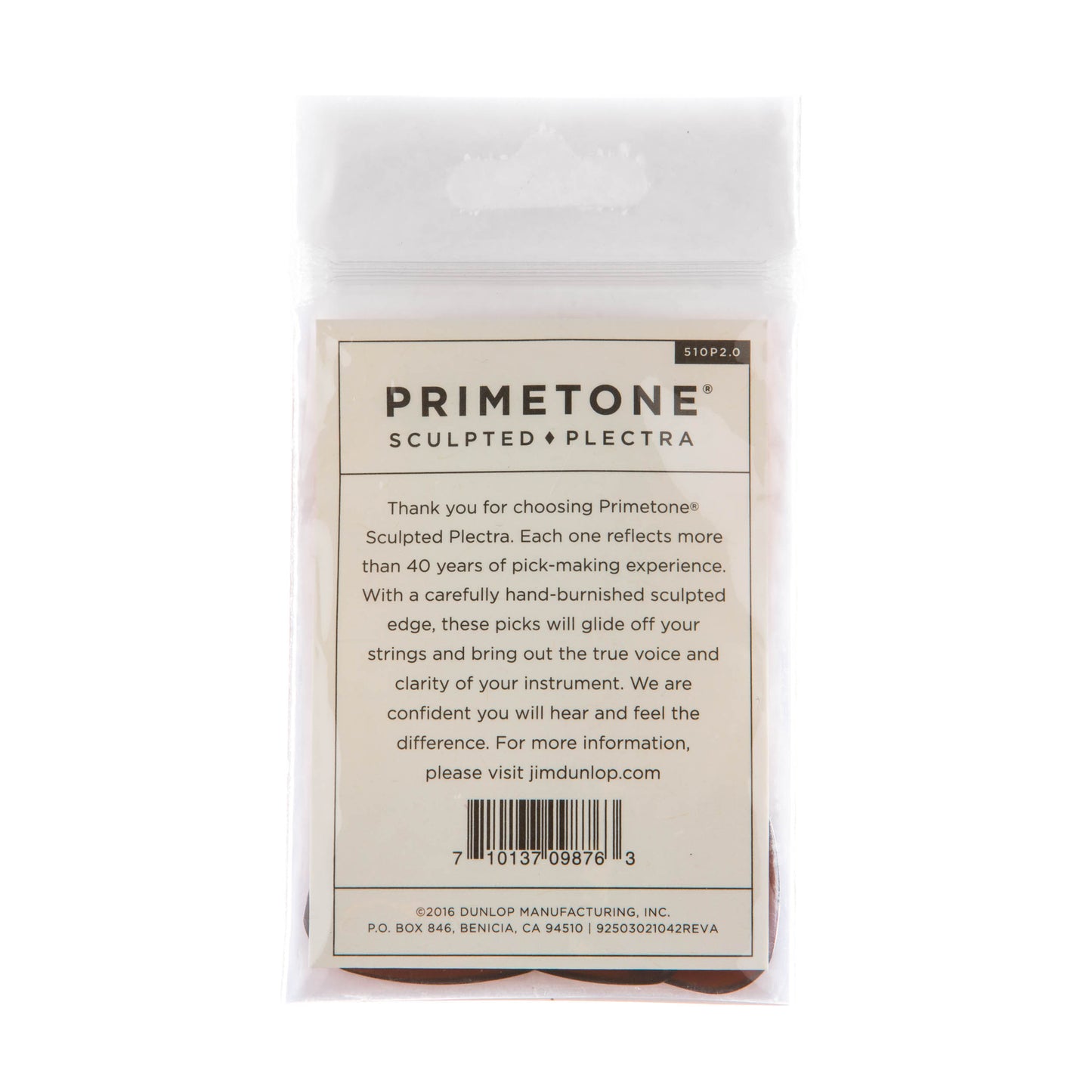 Jim Dunlop DUNLOP PRIMETONE 2.0mm STANDARD GRIP PICK GUITAR PICK PLAYER'S PACK 03-PACK - 510P200