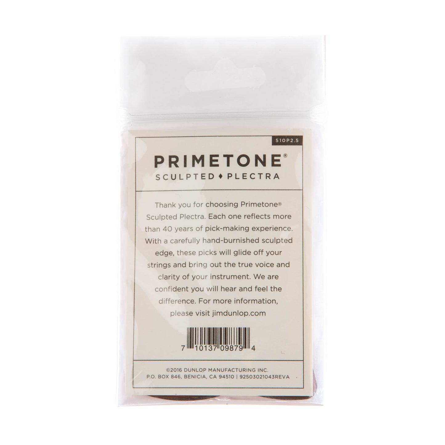 Jim Dunlop DUNLOP PRIMETONE 2.5mm STANDARD GRIP PICK GUITAR PICK PLAYER'S PACK 03-PACK - 510P250