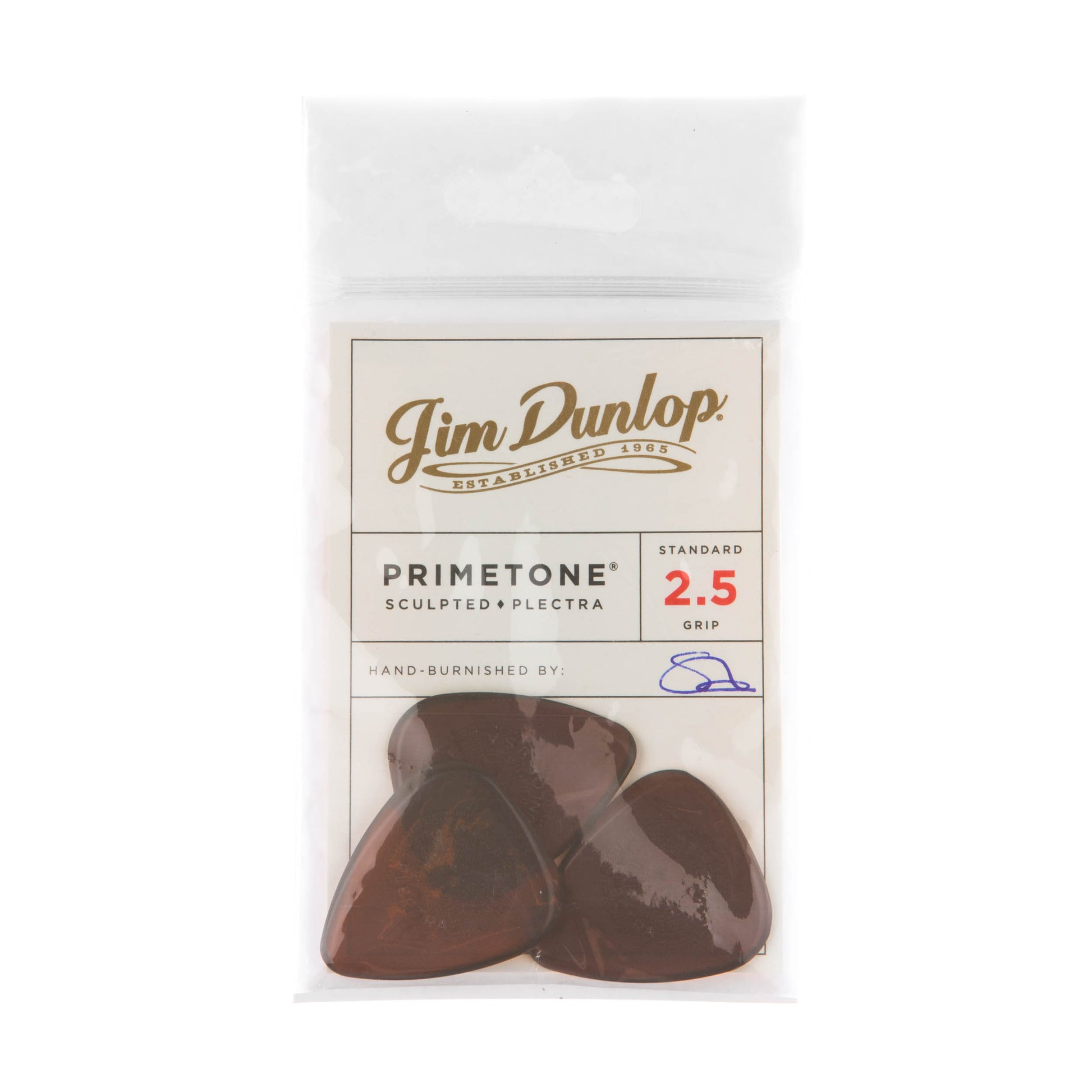 Jim Dunlop DUNLOP PRIMETONE 2.5mm STANDARD GRIP PICK GUITAR PICK PLAYER'S PACK 03-PACK - 510P250