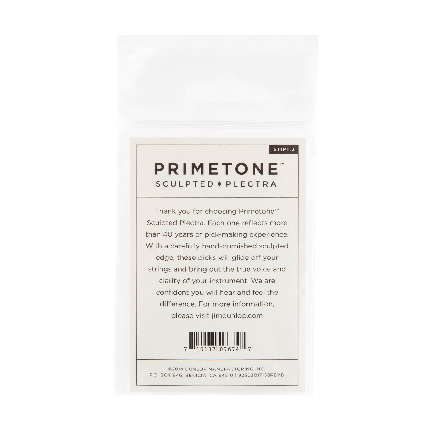 Jim Dunlop DUNLOP PRIMETONE 1.3mm STANDARD SMOOTH PICK GUITAR PICK PLAYER'S PACK 03-PACK - 511P130