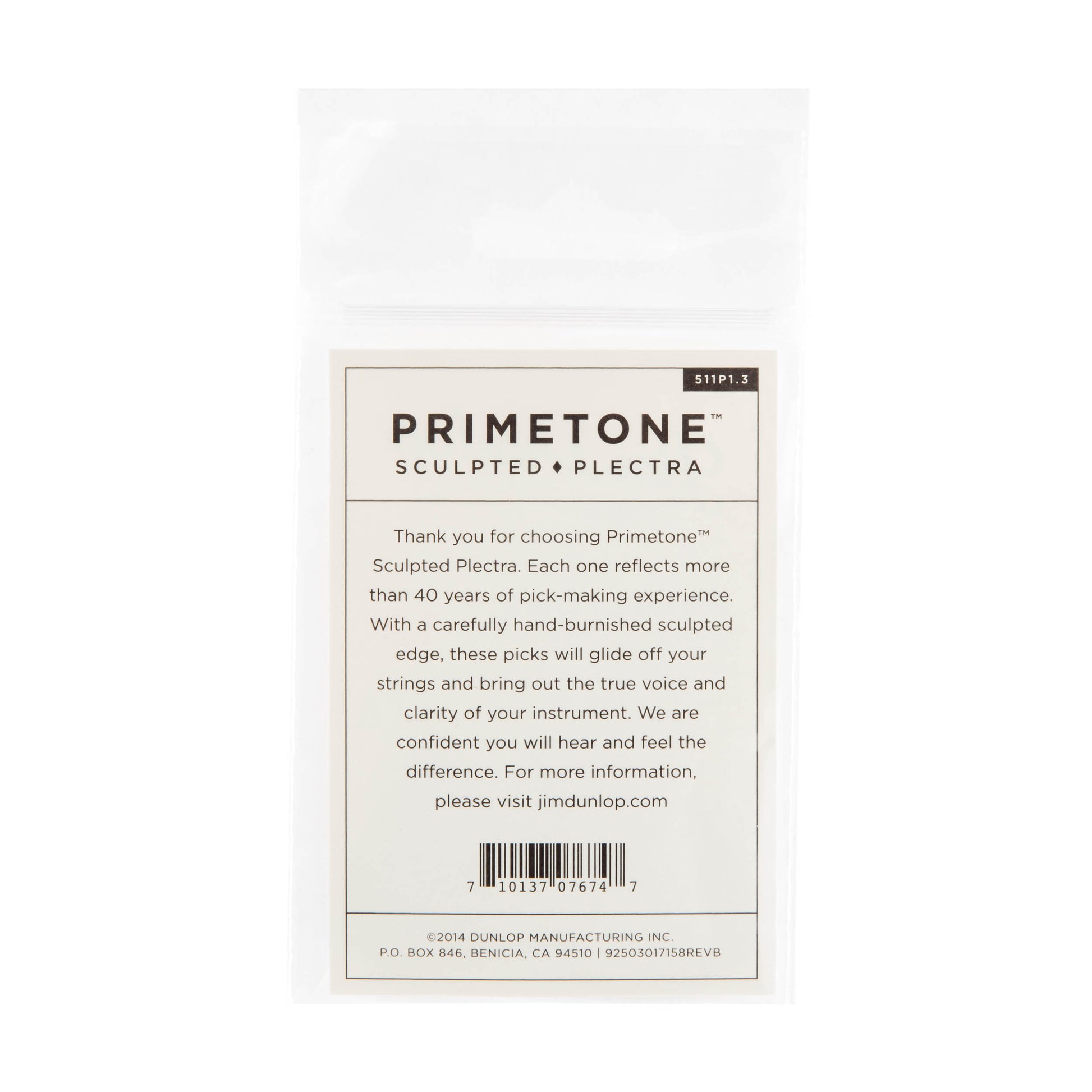 Jim Dunlop DUNLOP PRIMETONE 1.3mm STANDARD SMOOTH PICK GUITAR PICK PLAYER'S PACK 03-PACK - 511P130