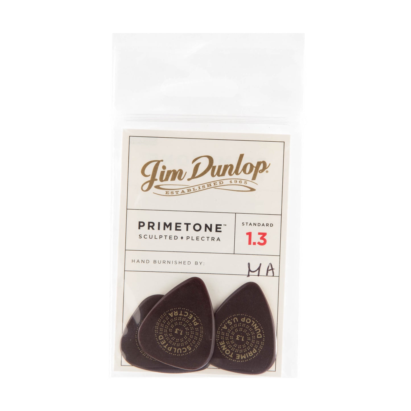 Jim Dunlop DUNLOP PRIMETONE 1.3mm STANDARD SMOOTH PICK GUITAR PICK PLAYER'S PACK 03-PACK - 511P130