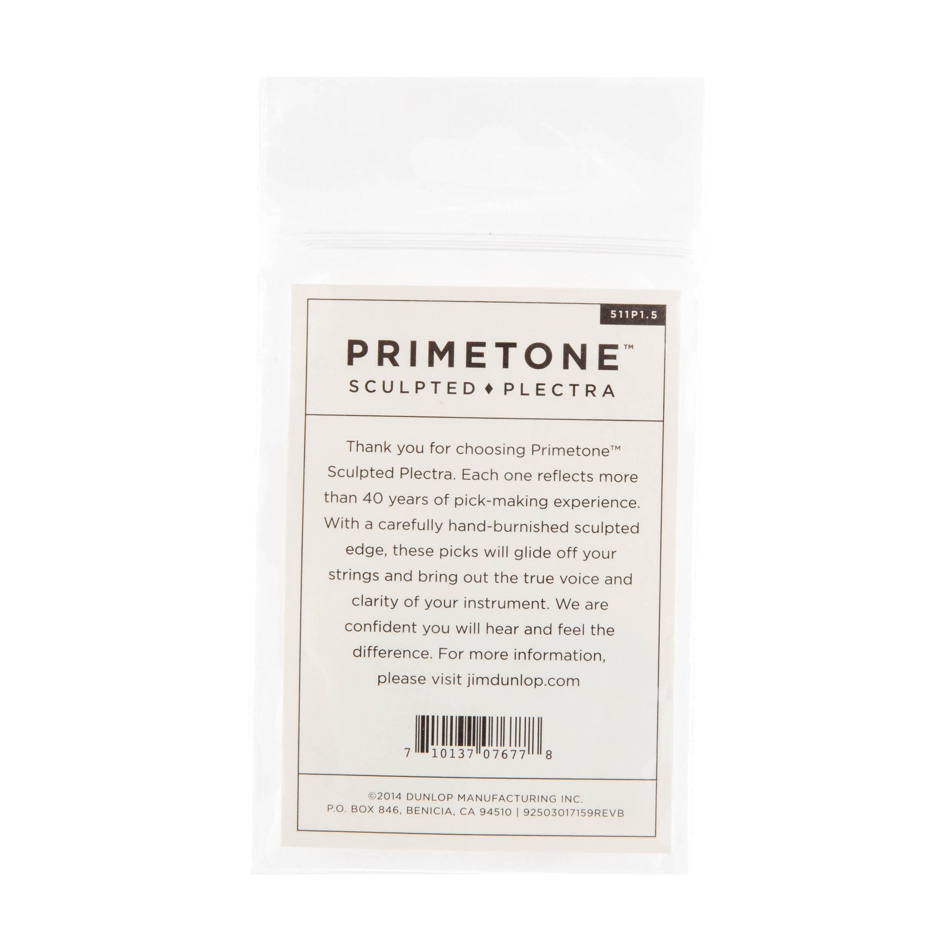 Jim Dunlop DUNLOP PRIMETONE 1.5mm STANDARD SMOOTH PICK GUITAR PICK PLAYER'S PACK 03-PACK - 511P150