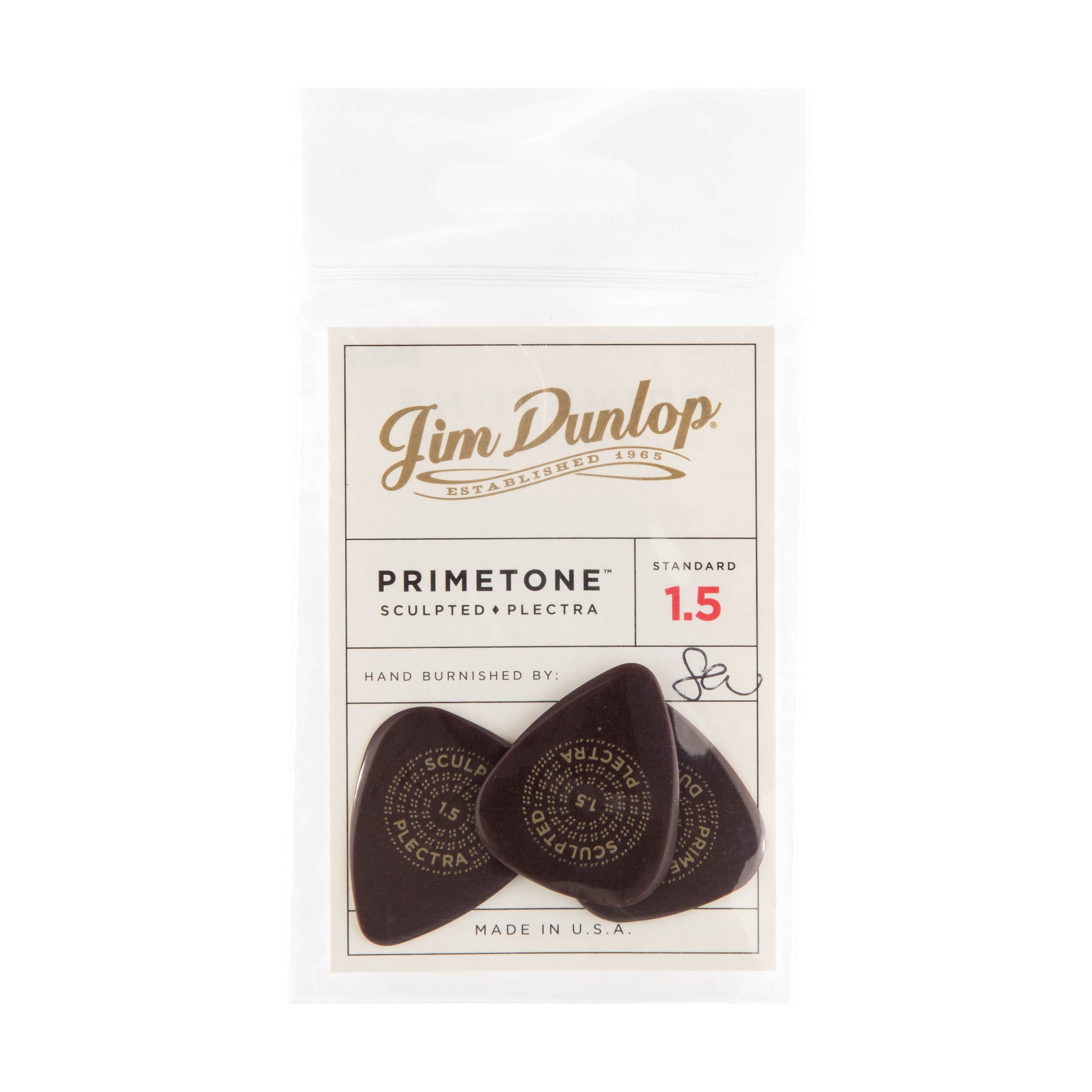 Jim Dunlop DUNLOP PRIMETONE 1.5mm STANDARD SMOOTH PICK GUITAR PICK PLAYER'S PACK 03-PACK - 511P150