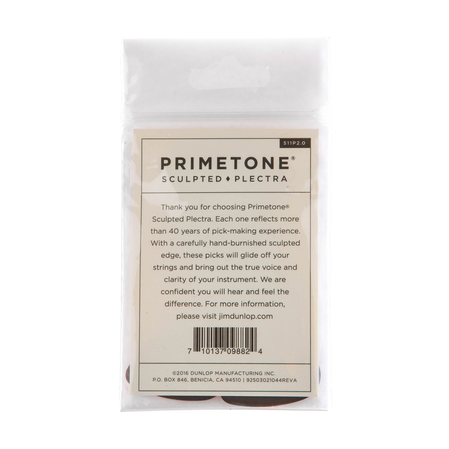 Jim Dunlop DUNLOP PRIMETONE 2.0mm STANDARD SMOOTH PICK GUITAR PICK PLAYER'S PACK 03-PACK - 511P200