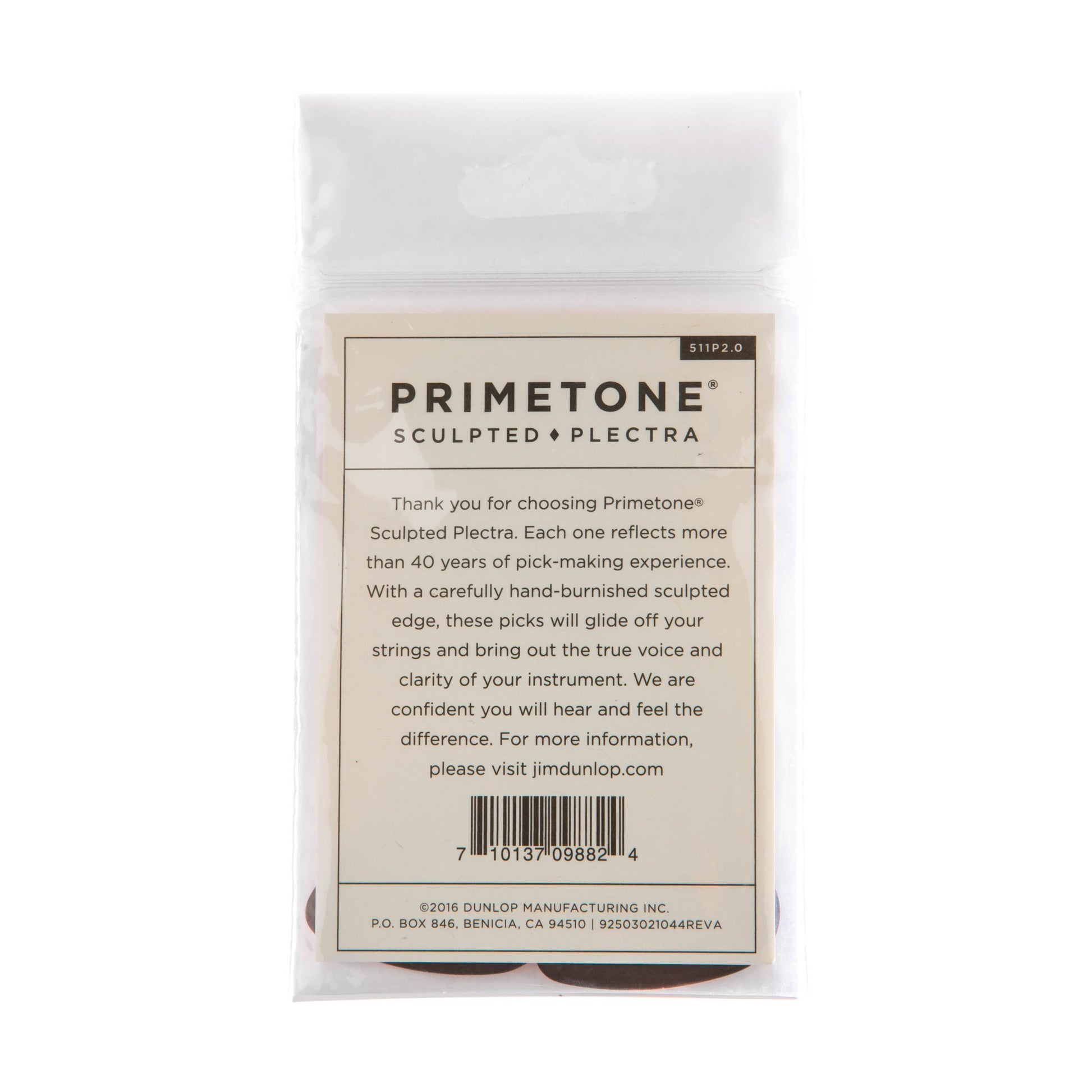 Jim Dunlop DUNLOP PRIMETONE 2.0mm STANDARD SMOOTH PICK GUITAR PICK PLAYER'S PACK 03-PACK - 511P200