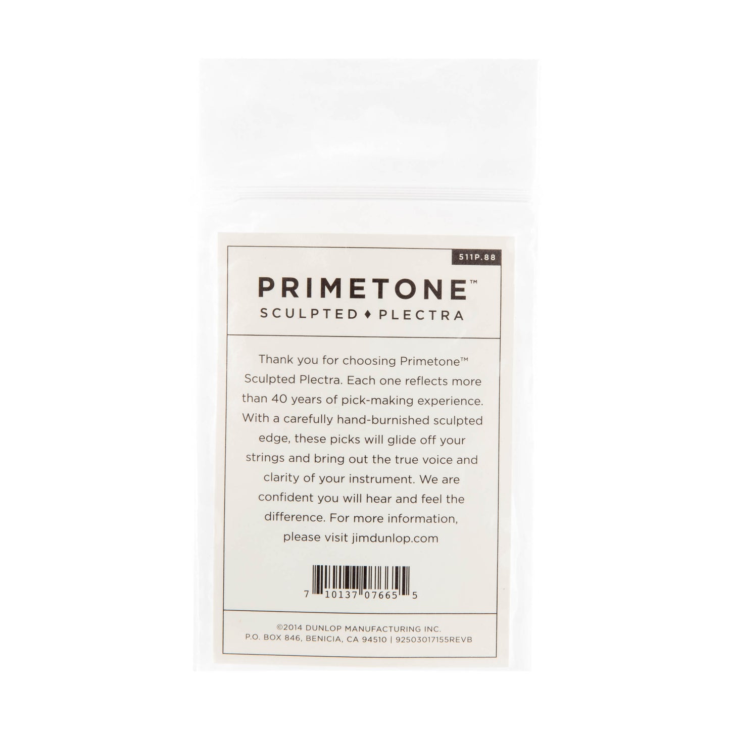 Jim Dunlop DUNLOP PRIMETONE .88mm STANDARD SMOOTH PICK GUITAR PICK PLAYER'S PACK 03-PACK - 511P088