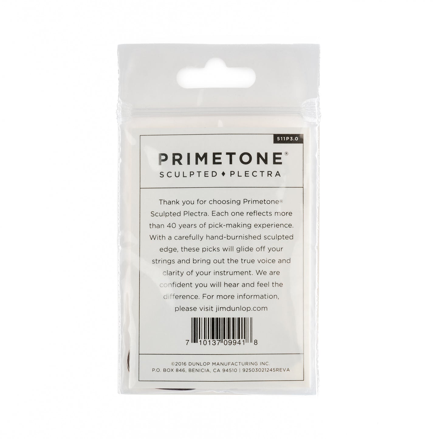 Jim Dunlop DUNLOP PRIMETONE 3.0mm STANDARD SMOOTH PICK GUITAR PICK PLAYER'S PACK 03-PACK - 511P300