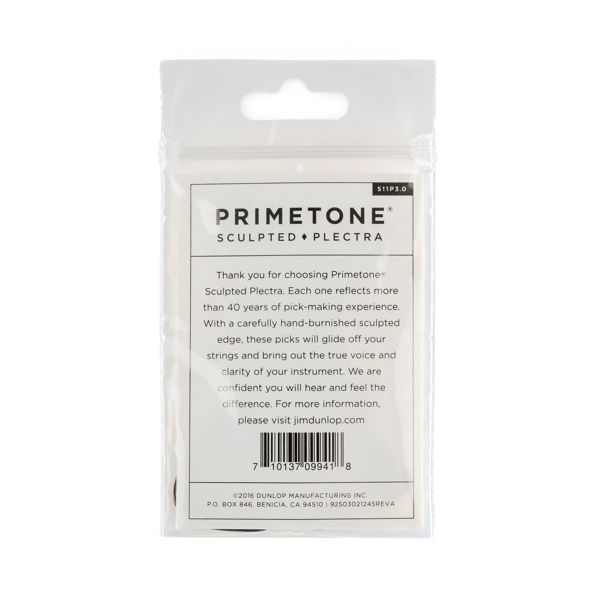 Jim Dunlop DUNLOP PRIMETONE 3.0mm STANDARD SMOOTH PICK GUITAR PICK PLAYER'S PACK 03-PACK - 511P300